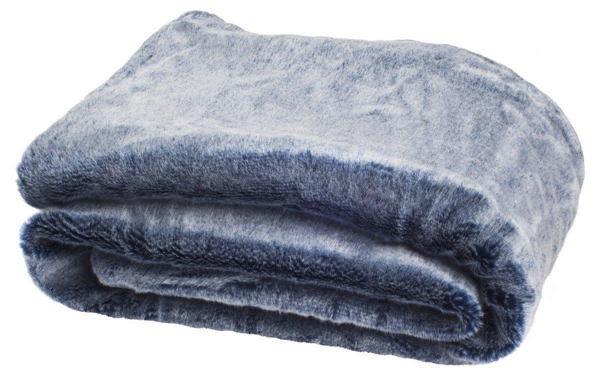 Blue and White Plush Throw Blanket The Well Appointed House