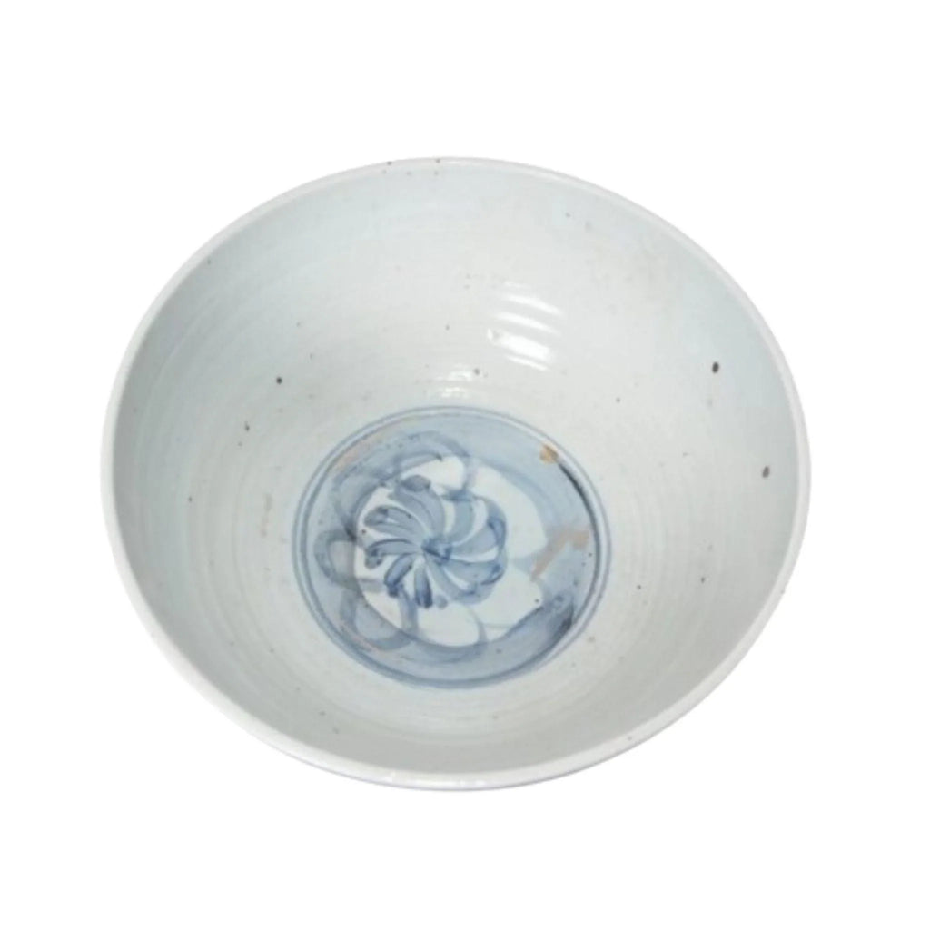 Blue And White Porcelain Twisted Flower Motif Silla Bowl - Decorative Bowls - The Well Appointed House