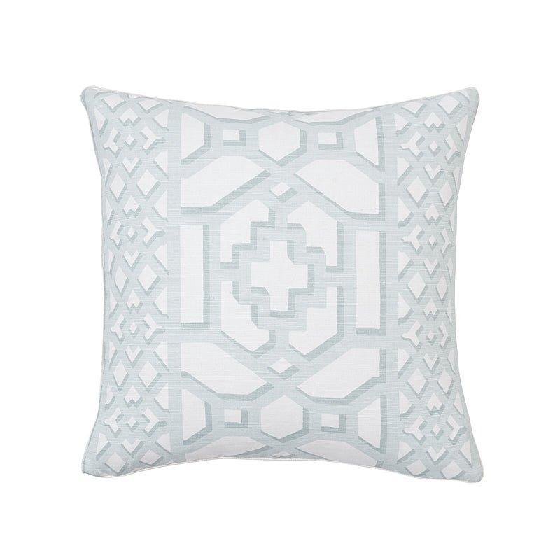 Blue & White Zanzibar Trellis 18" Throw Pillow - Pillows - The Well Appointed House