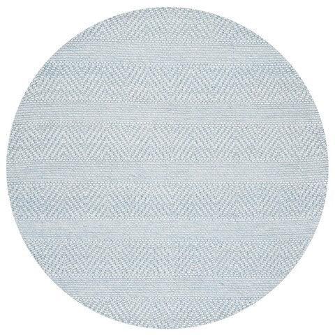 Blue Chevron & Stripe Patterned Area Rug - Rugs - The Well Appointed House