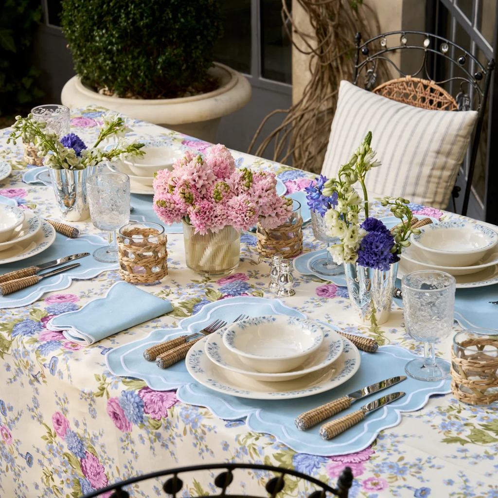 Blue Dahlia Tablecloth - The Well Appointed House