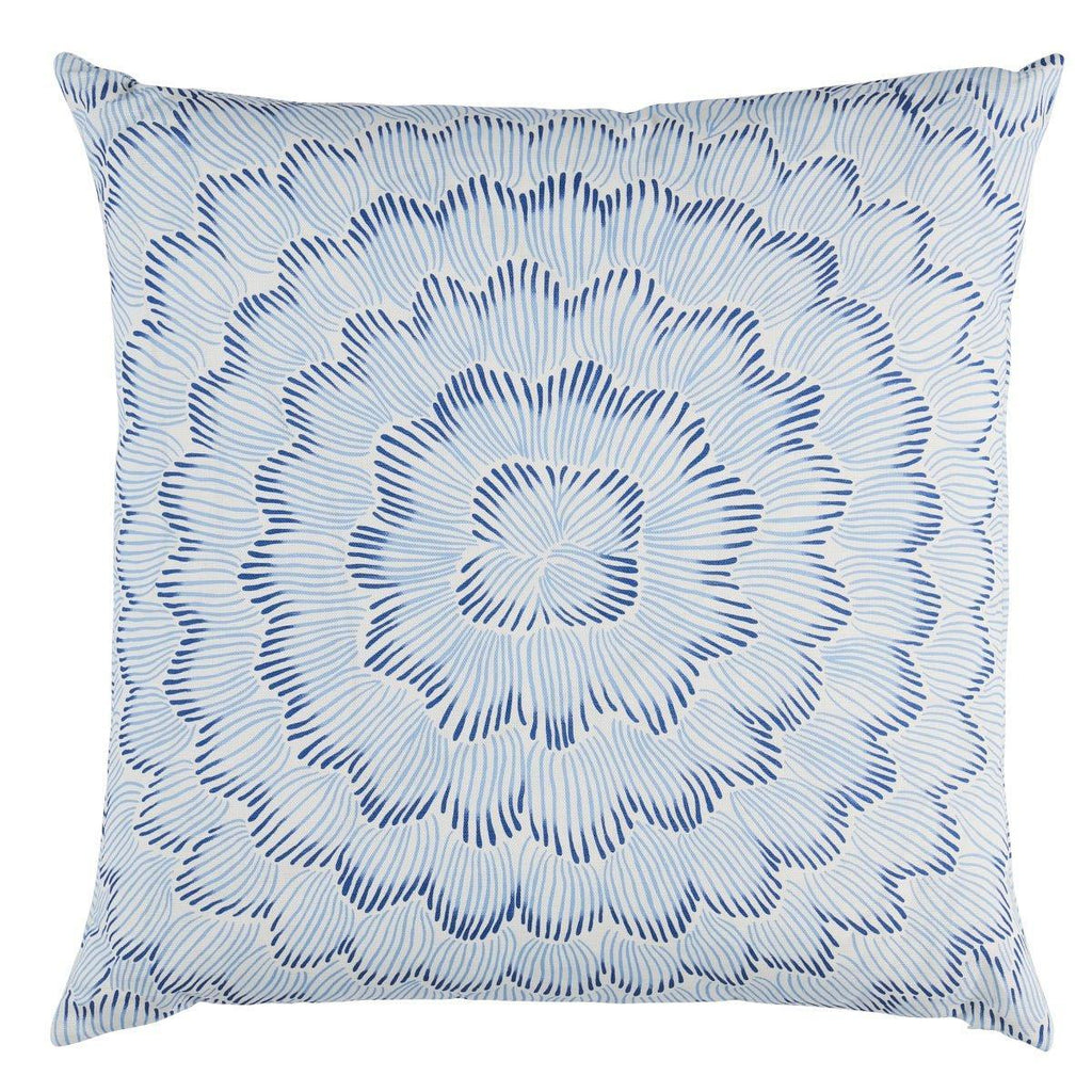 Blue Featherbloom Square Throw Pillow - Pillows - The Well Appointed House