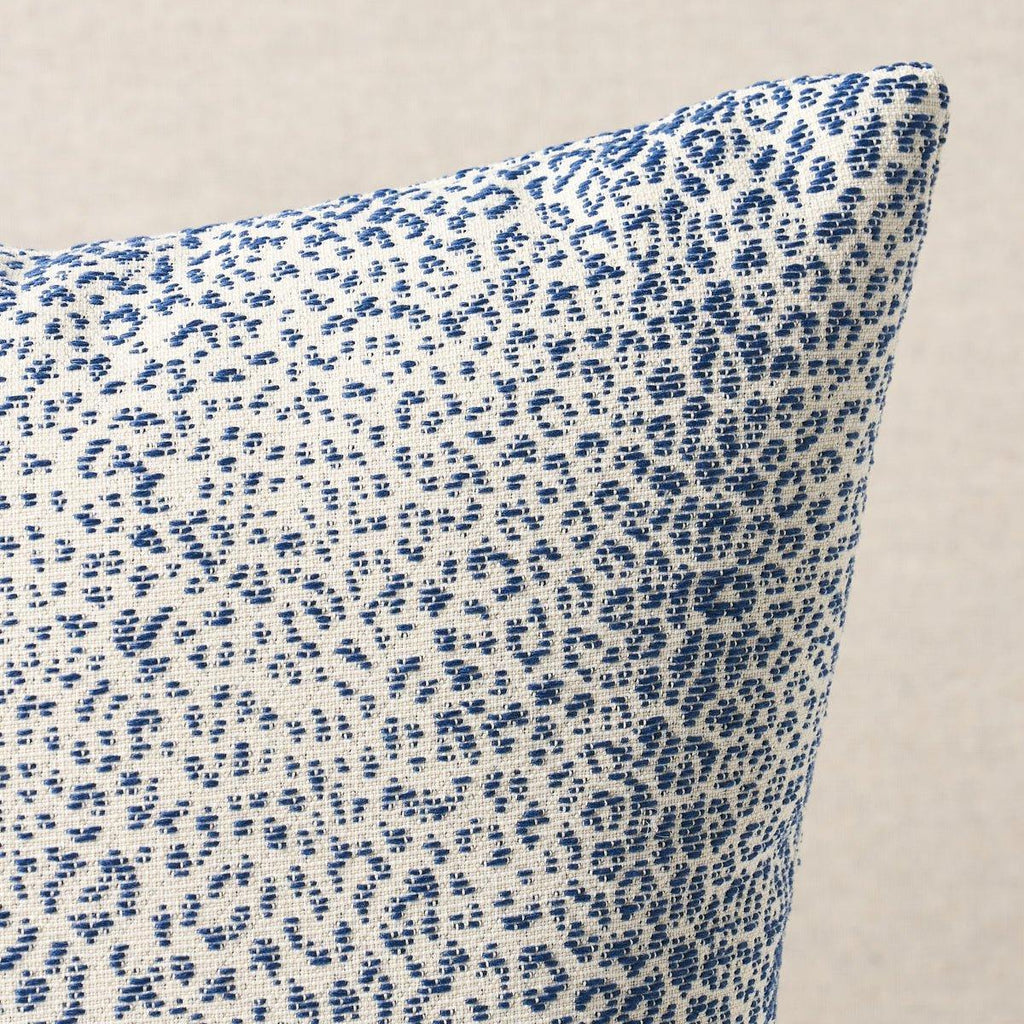 Blue Mini Leopard Indoor-Outdoor Square Throw Pillow - Outdoor Pillows - The Well Appointed House