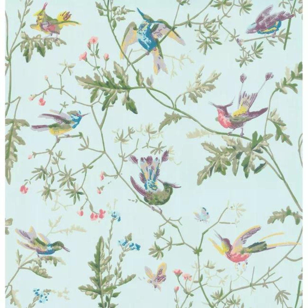Blue Multicolor Hummingbirds Wallpaper - Wallpaper - The Well Appointed House