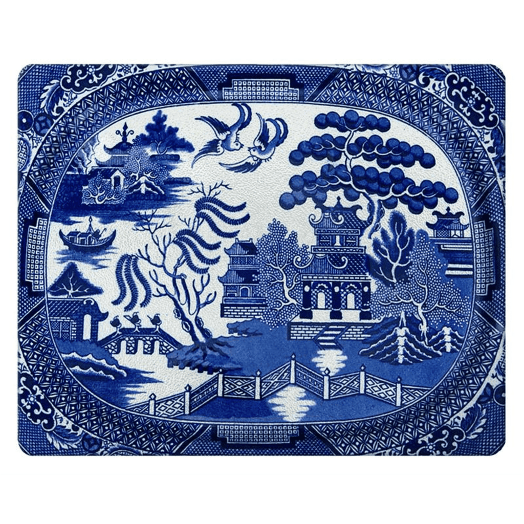 Blue Willow Glass Cutting Board, Available in Two Different Sizes - Cutting & Cheese Boards - The Well Appointed House