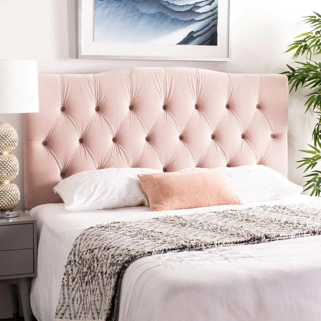Blush Pink Full Size Linen Tufted Headboard - Beds & Headboards - The Well Appointed House