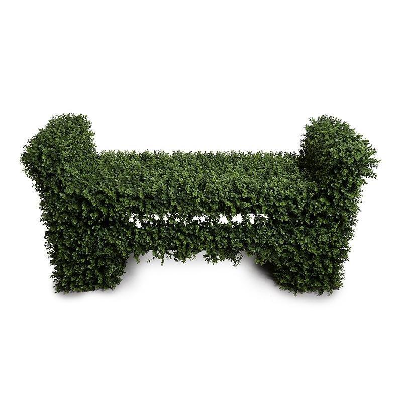 Boxwood Faux Leaf Covered Garden Bench - Garden Stools & Benches - The Well Appointed House