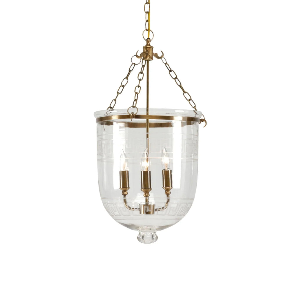 Brass Chandelier in Decorated Crystal and Chain Pendant - Chandeliers & Pendants - The Well Appointed House