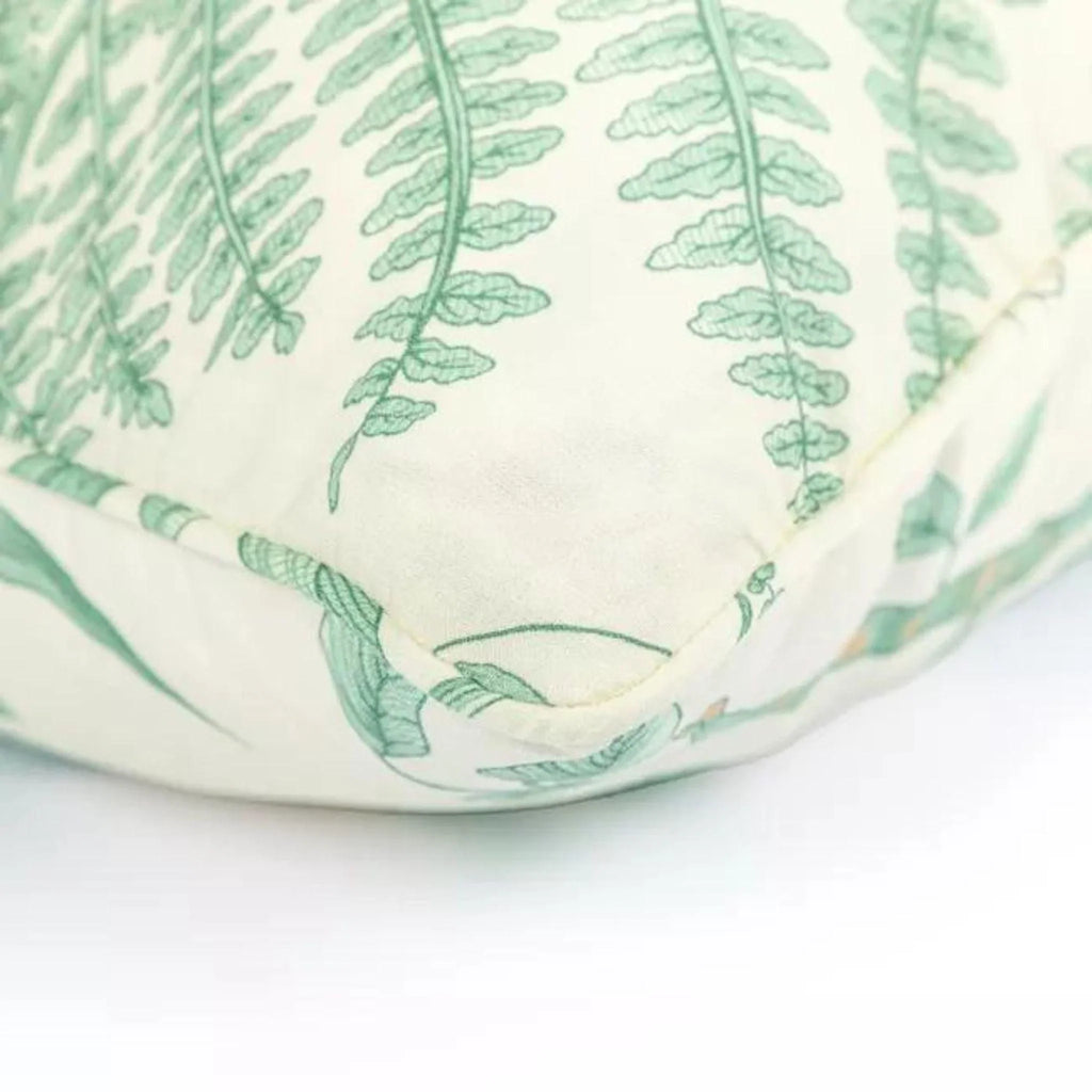 Brunschwig & Fils Green Bird and Thistle Cotton Decorative Throw Pillow - Pillows - The Well Appointed House