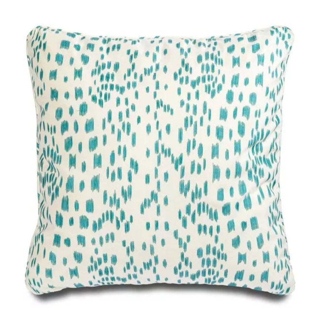 Brunschwig & Fils Les Touches Speckled Teal and White Indoor/Outdoor Decorative Pillow - Pillows - The Well Appointed House