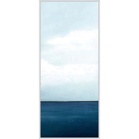 Calm Horizon Panel 3 Canvas Wall Art With Silver Floater Frame - Paintings - The Well Appointed House