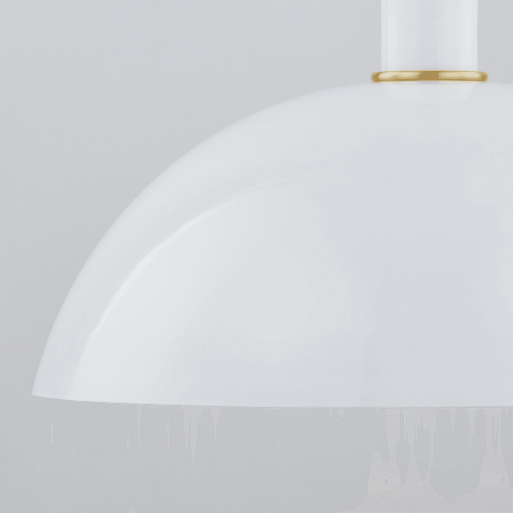 Camille Aged Brass & Glossy White Pendant Light - Available in Two Sizes - Chandeliers & Pendants - The Well Appointed House