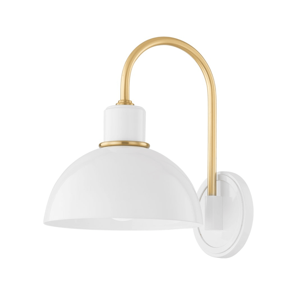 Camille Glossy White Domed Wall Sconce - Sconces - The Well Appointed House