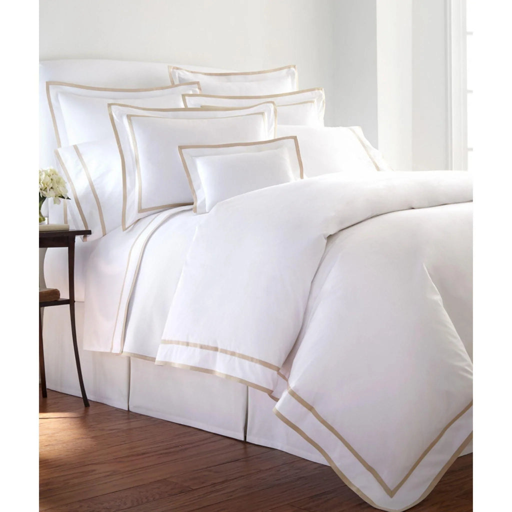 Carlisle Inset and Edged Tape Applique Duvet Cover - Duvet Covers - The Well Appointed House