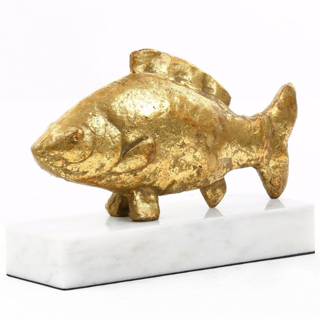 Carp Fish Statue in Gold Leaf - Decorative Objects - The Well Appointed House