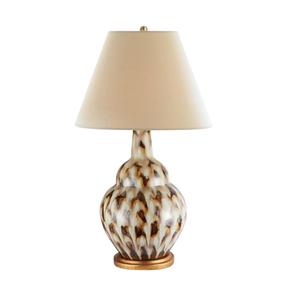Ceramic Pheasant Feather Lamp in Brown - Table Lamps - The Well Appointed House