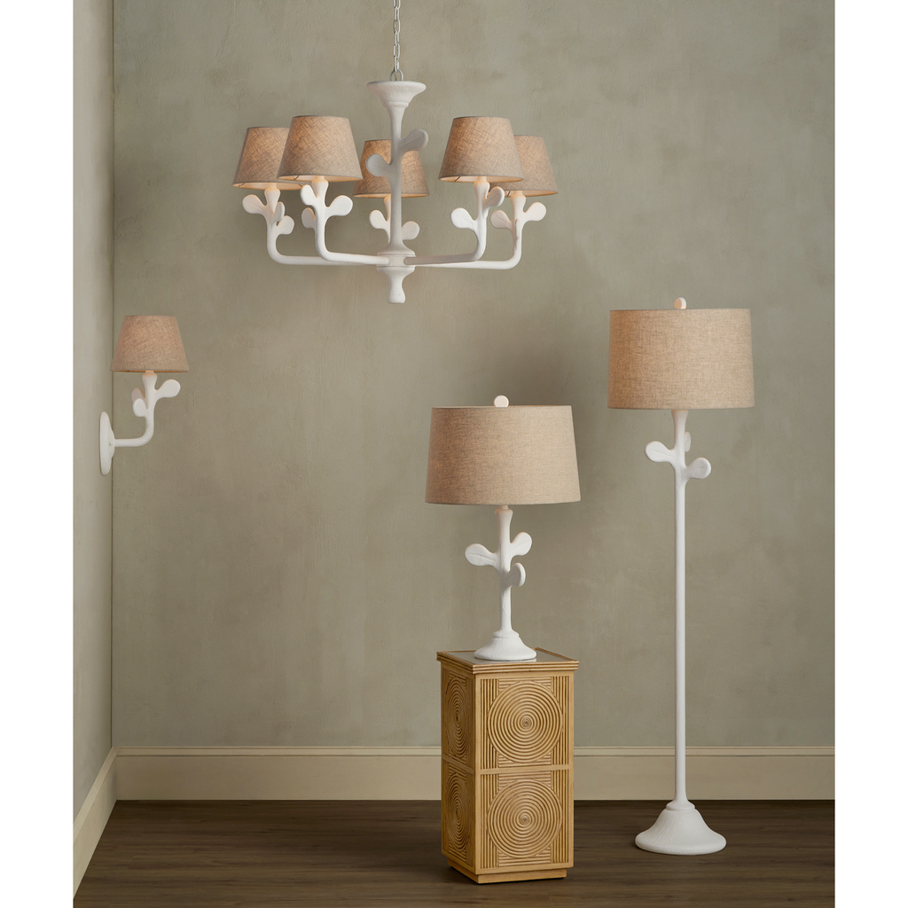 Charny Floor Lamp in Gesso White Finish - The Well Appointed House