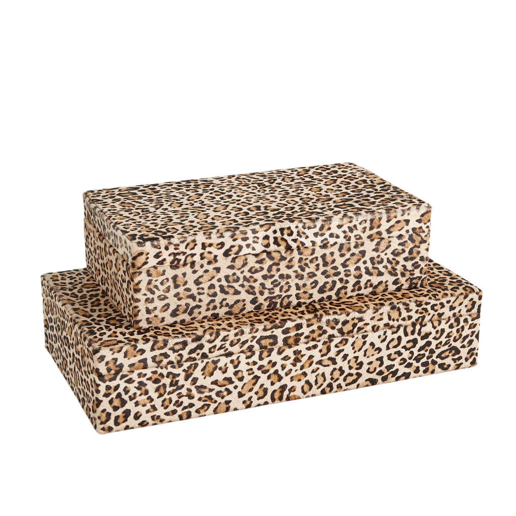 Cheetah Print Hair-On-Hide Decorative Box - The Well Appointed House