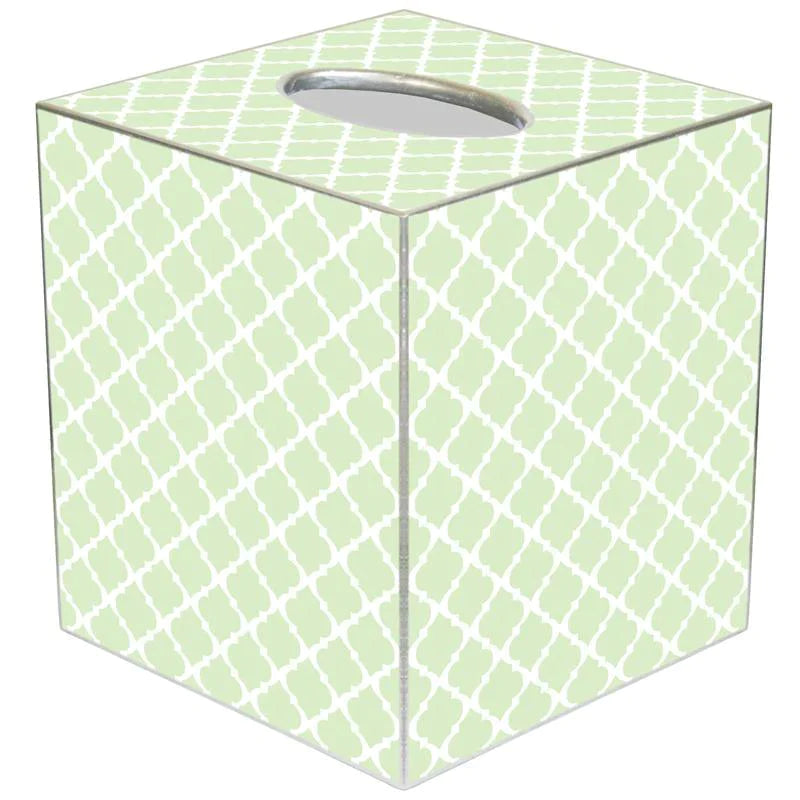 Chelsea Mint Green Decoupage Wastebasket and Optional Tissue Box Cover - Wastebasket Sets - The Well Appointed House