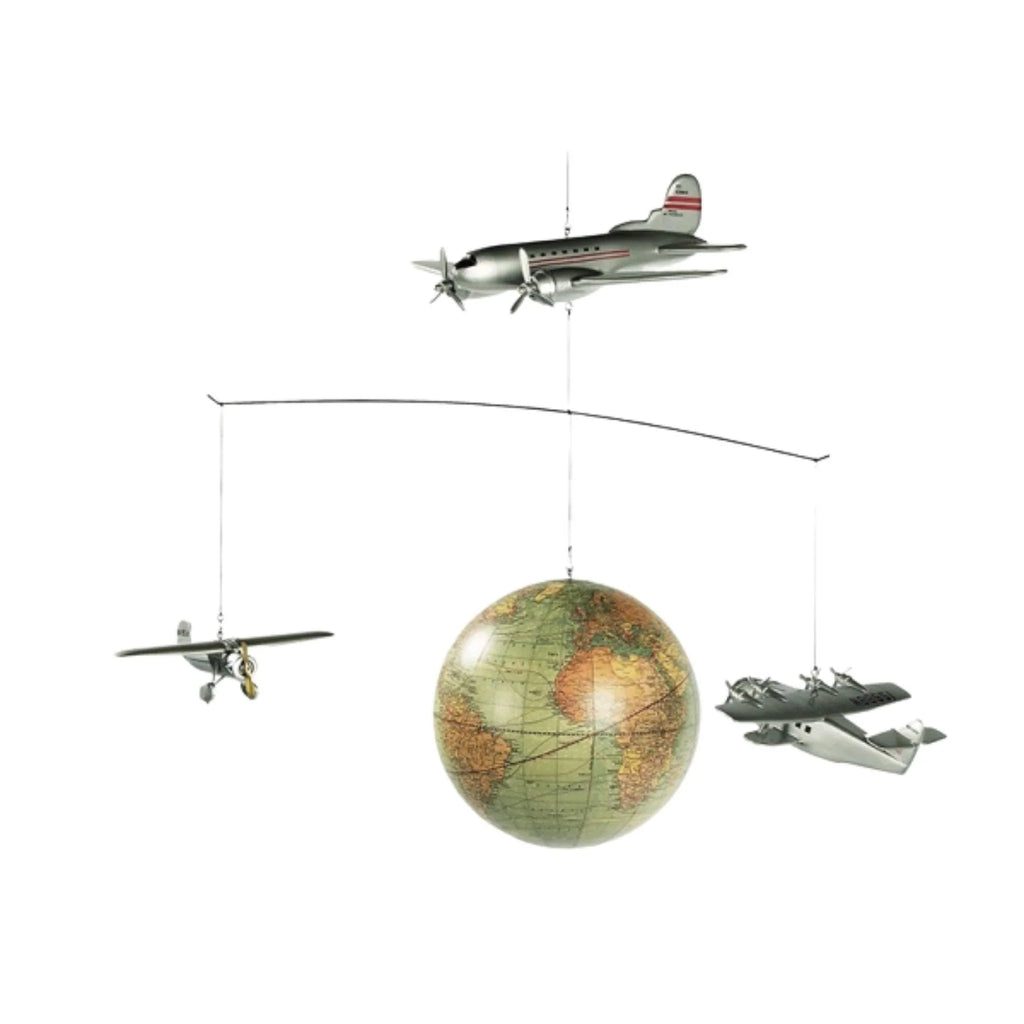 Children's Around The World Airplane & Globe Hanging Mobile - Little Loves Decor - The Well Appointed House