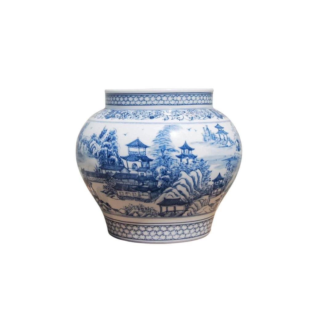 Chinoiserie Porcelain Flower Vase - Vases & Jars - The Well Appointed House