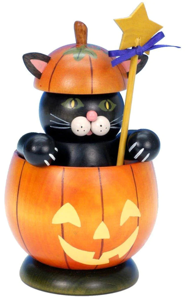 Christian Ulbricht Black Cat in Pumpkin Incense Burner Halloween Decoration - Halloween - The Well Appointed House
