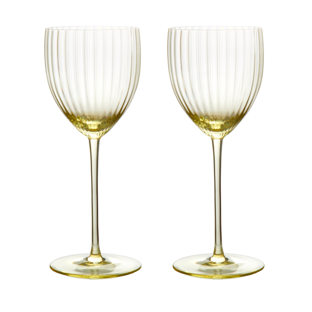 Set of Two Quinn Citrine White Wine Glasses - The Well Appointed House