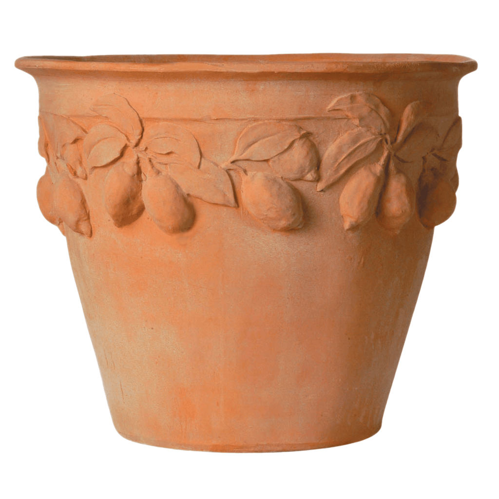 Citrus Lemon Design Garden Pot in Terracotta Finish - Outdoor Planters - The Well Appointed House