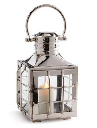 Classic Nickel Maritime Inspired 11" Outdoor Lantern - Candlesticks & Candles - The Well Appointed House