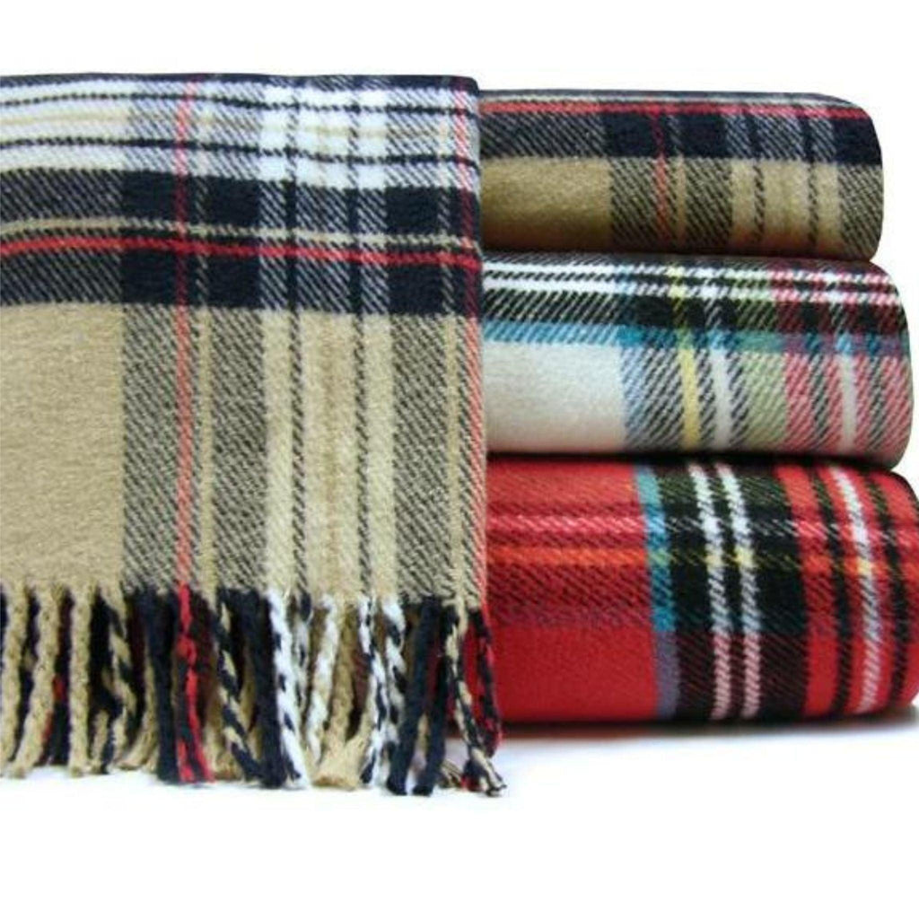 Classic Tartan Plaid Fringed Throw - Throw Blankets - The Well Appointed House