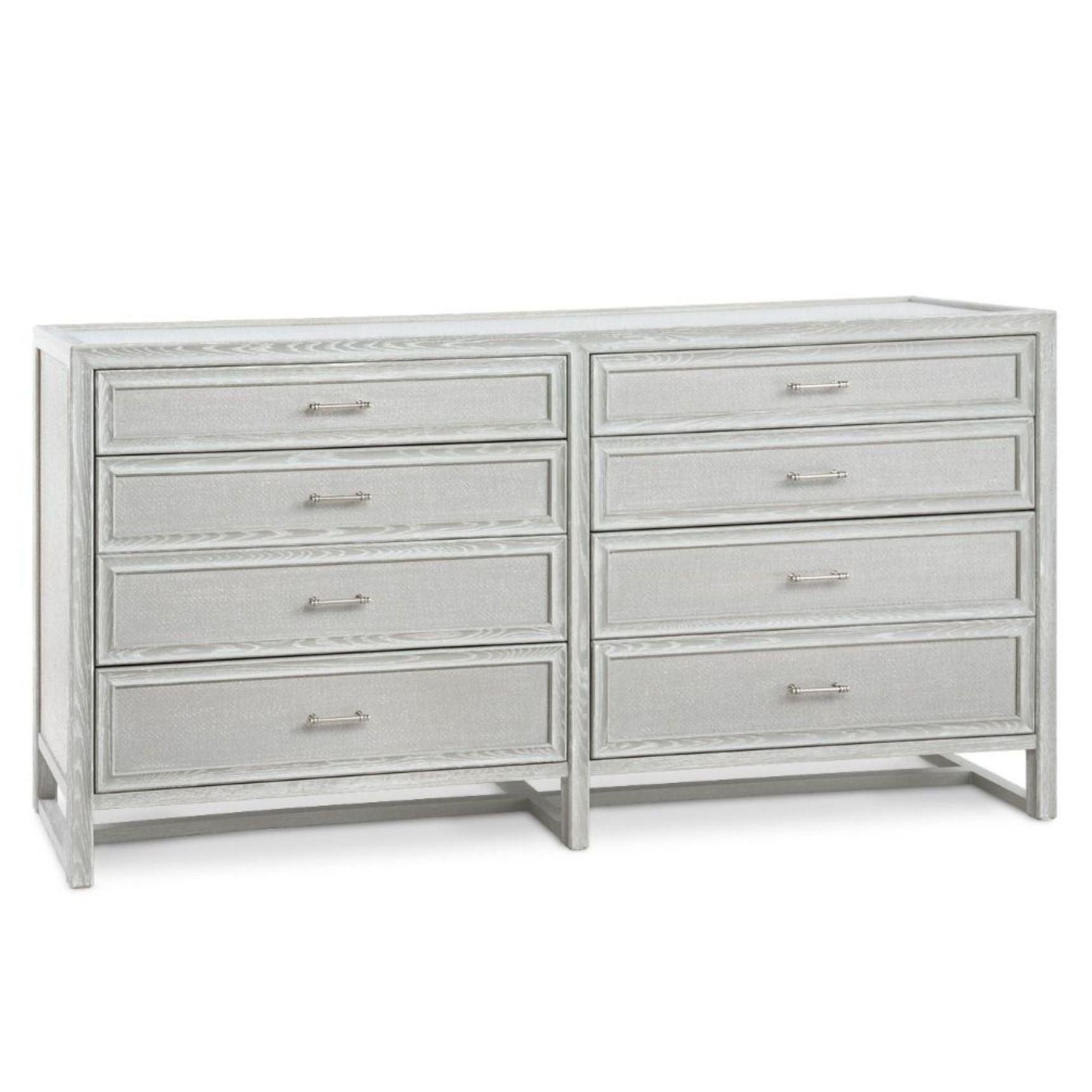 Clear Lacquered Soft Gray Vivian Eight Drawer Dresser The Well Appointed House Clear Lacquered Soft Gray Vivian Eight Drawer Dresser The Well Appointed House