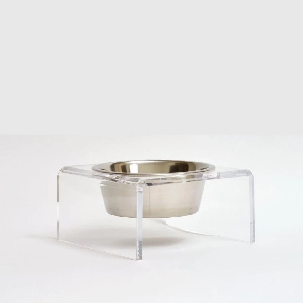 Clear Single Dog Bowl Feeder - Pet Accessories - The Well Appointed House