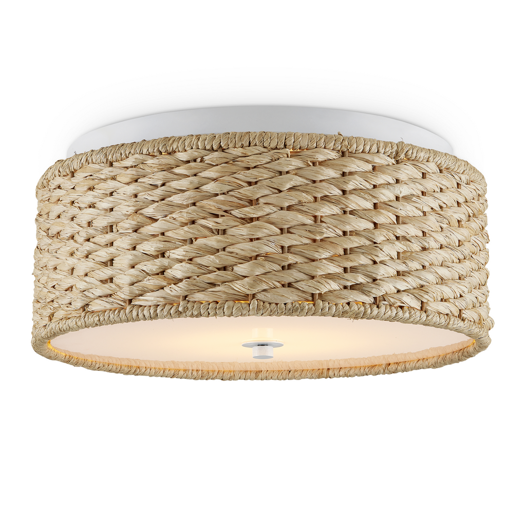 Colchester Raffia Flush Mount in Natural - The Well Appointed House 