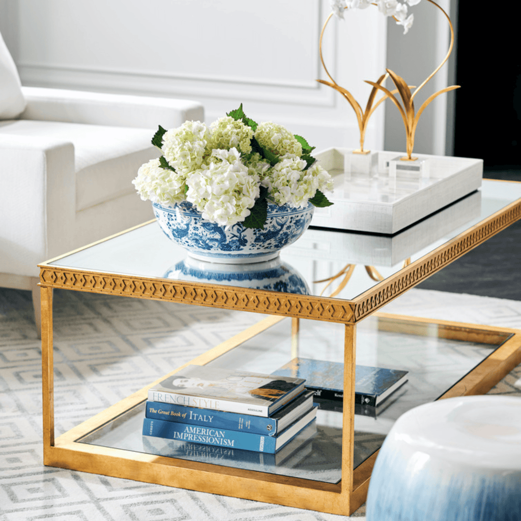 Copas Cocktail Table in Gold with Mirrored Top - Coffee Tables - The Well Appointed House