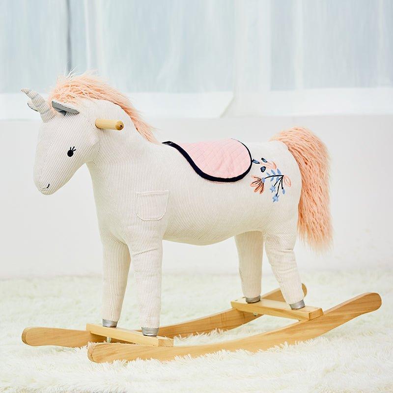 Corduroy Unicorn Rocker For Kids - Little Loves Rockers & Rocking Horses - The Well Appointed House