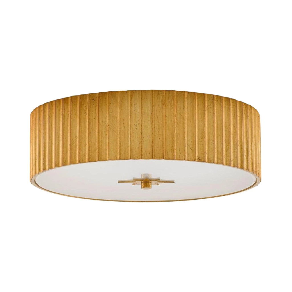 Corrugated Gold Leaf Mid-Century Flush Mount Light - Flush Mounts - The Well Appointed House