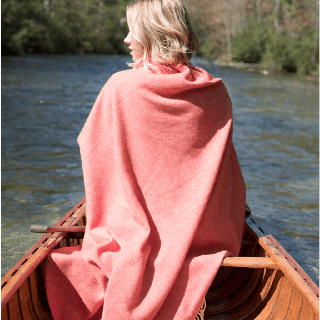 Crimson Merino Wool Fringed Throw Blanket - Throw Blankets - The Well Appointed House