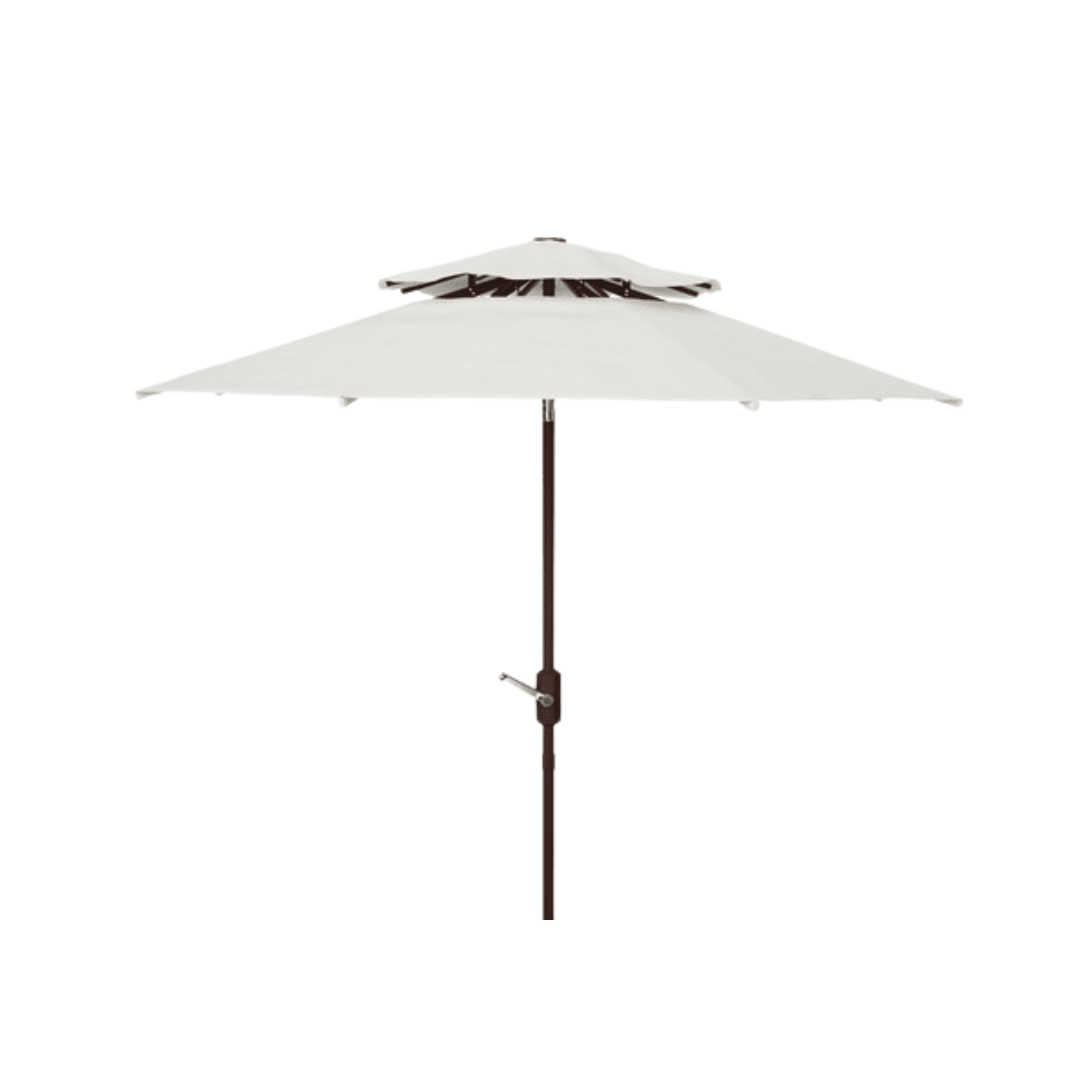 9 white patio umbrella with white pole SAFAVIEH Outdoor Jayleen 9Ft Double Top Market Umbrella