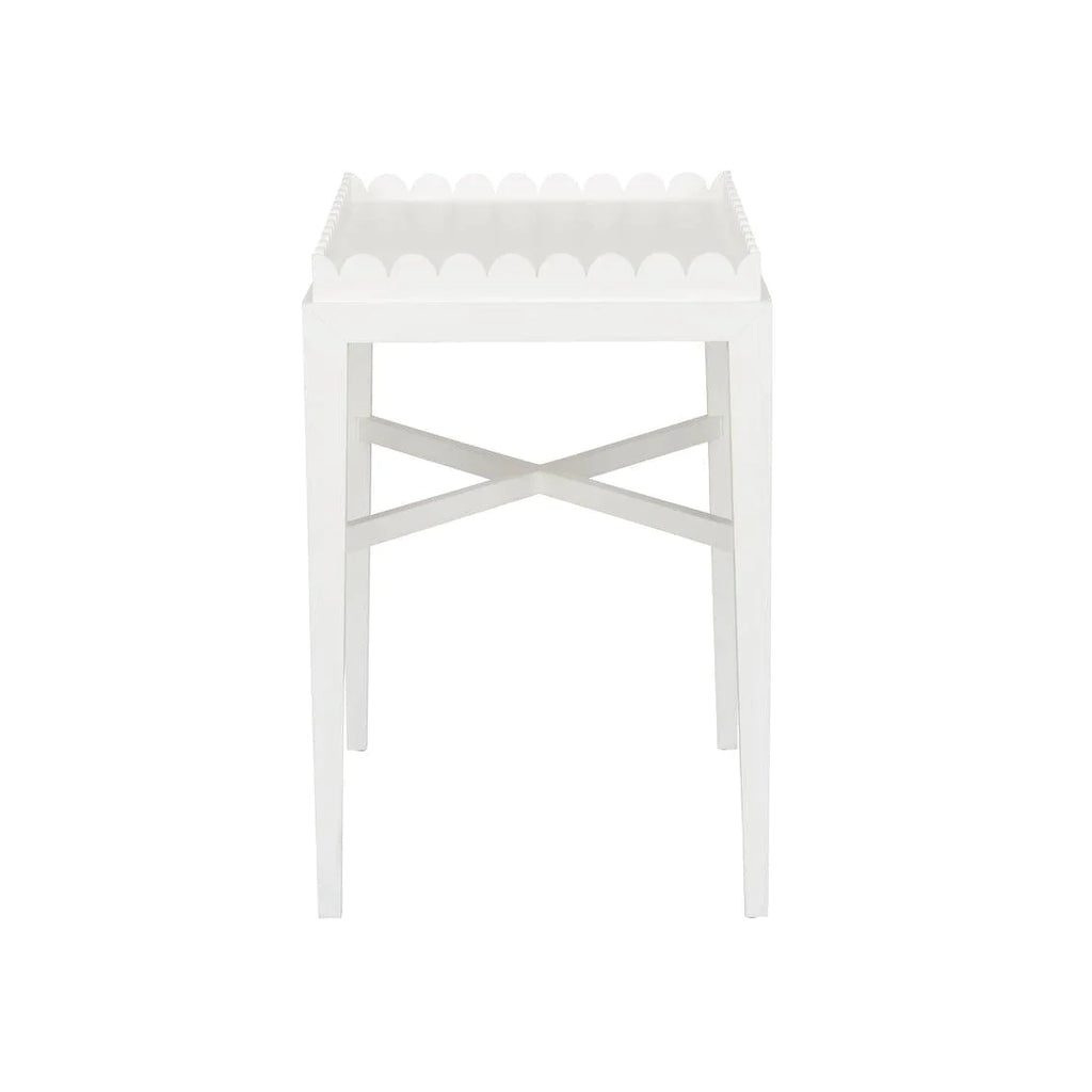Custom Painted Scalloped Edge Side Table - Side & Accent Tables - The Well Appointed House