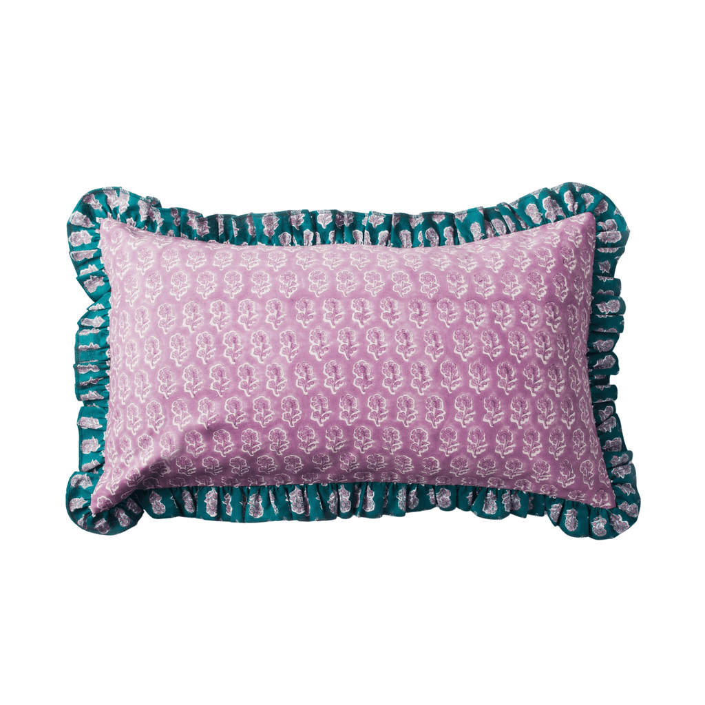 Daisy Ruffled Rectangle Pillow Cover - Pillows - The Well Appointed House
