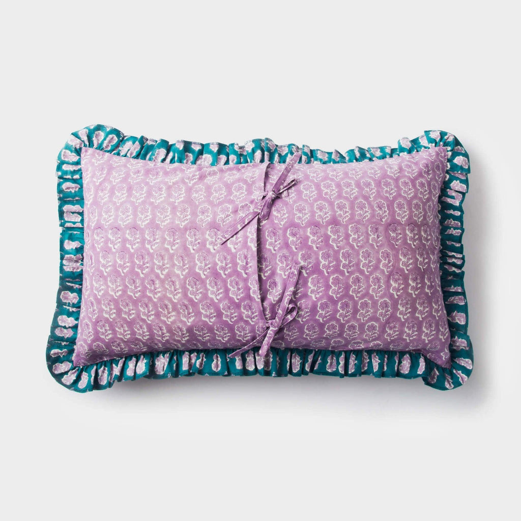 Daisy Ruffled Rectangle Pillow Cover - Pillows - The Well Appointed House