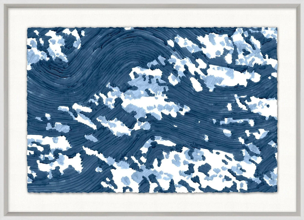 Dappled Waves 1 Framed Wall Art in Blue - Paintings - The Well Appointed House