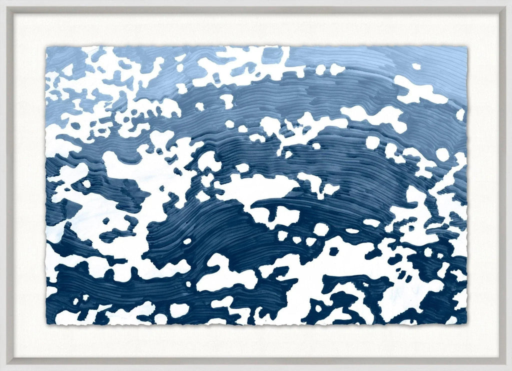 Dappled Waves 5 Framed Wall Art in Blue - Paintings - The Well Appointed House
