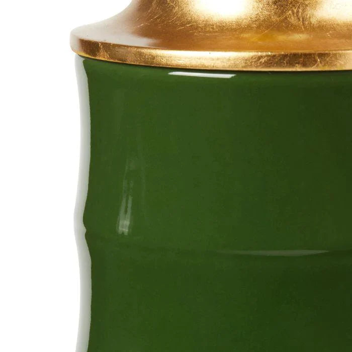 Dark Green Saigon Glazed Porcelain Table Lamp Base - Table Lamps - The Well Appointed House