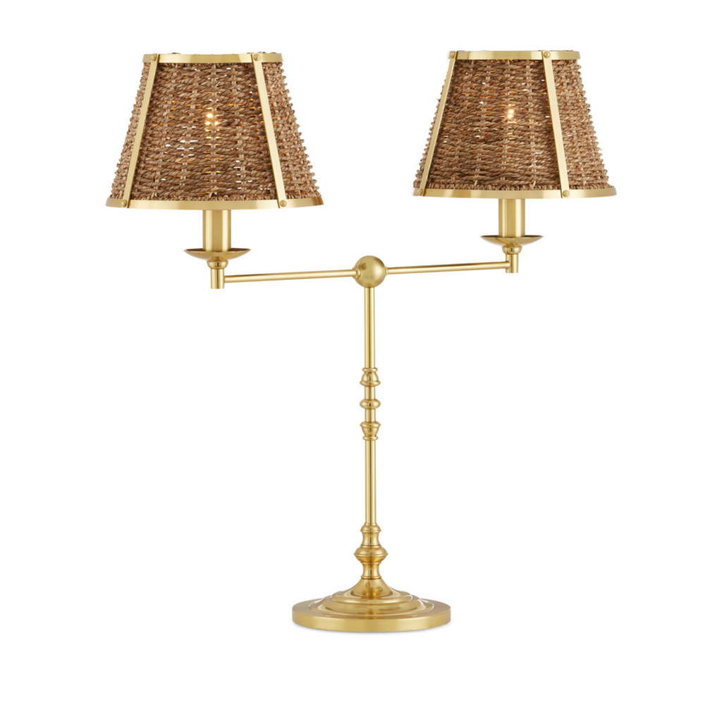 Deauville Desk Lamp in Polished Brass - The Well Appointed House 
