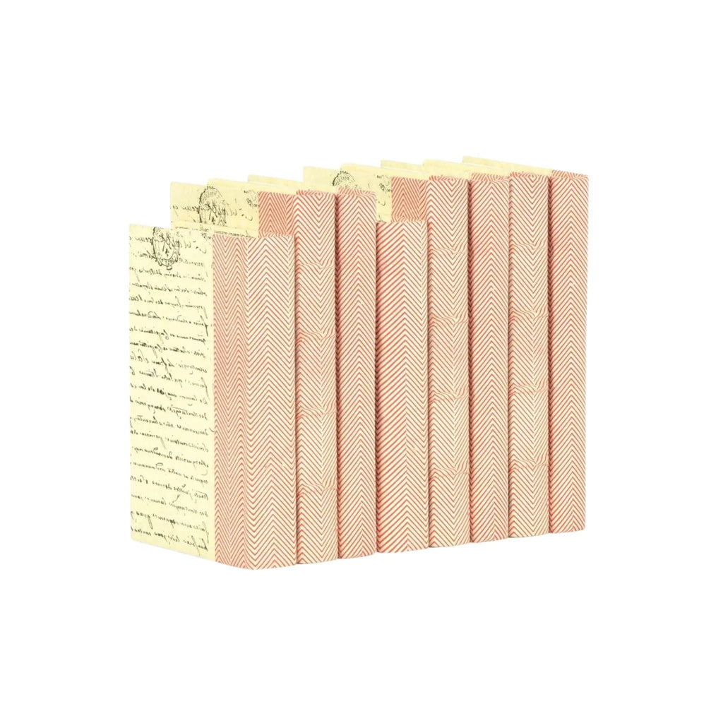 Decorative Books in Chevron Textured Red and White - Books - The Well Appointed House