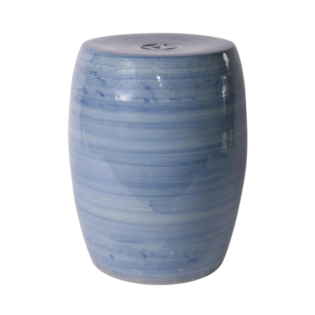 Denim Blue Porcelain Garden Stool - Garden Stools & Benches - The Well Appointed House