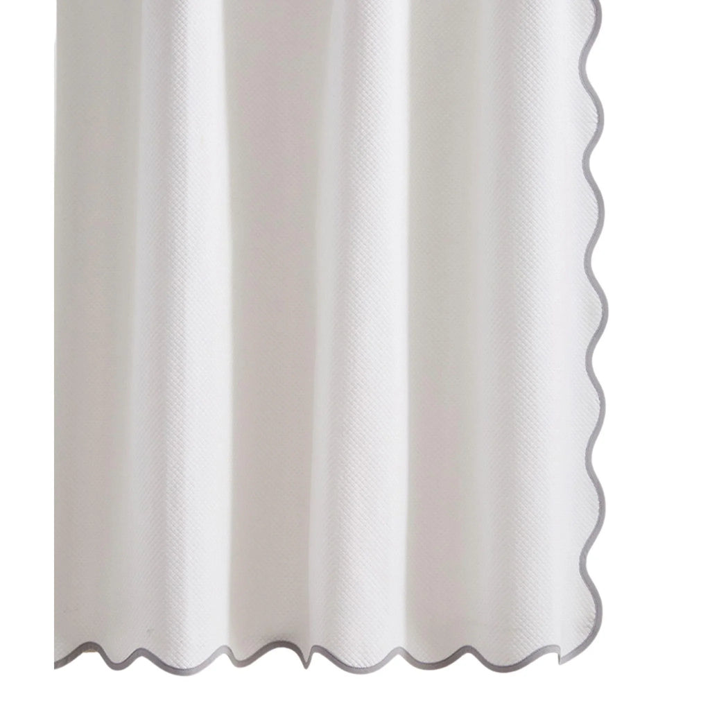 Devon Scalloped Tape Trim Shower Curtain - Shower Curtains - The Well Appointed House