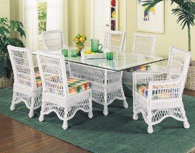 Diamond Weave Wicker Arm Chair - Accent Chairs - The Well Appointed House