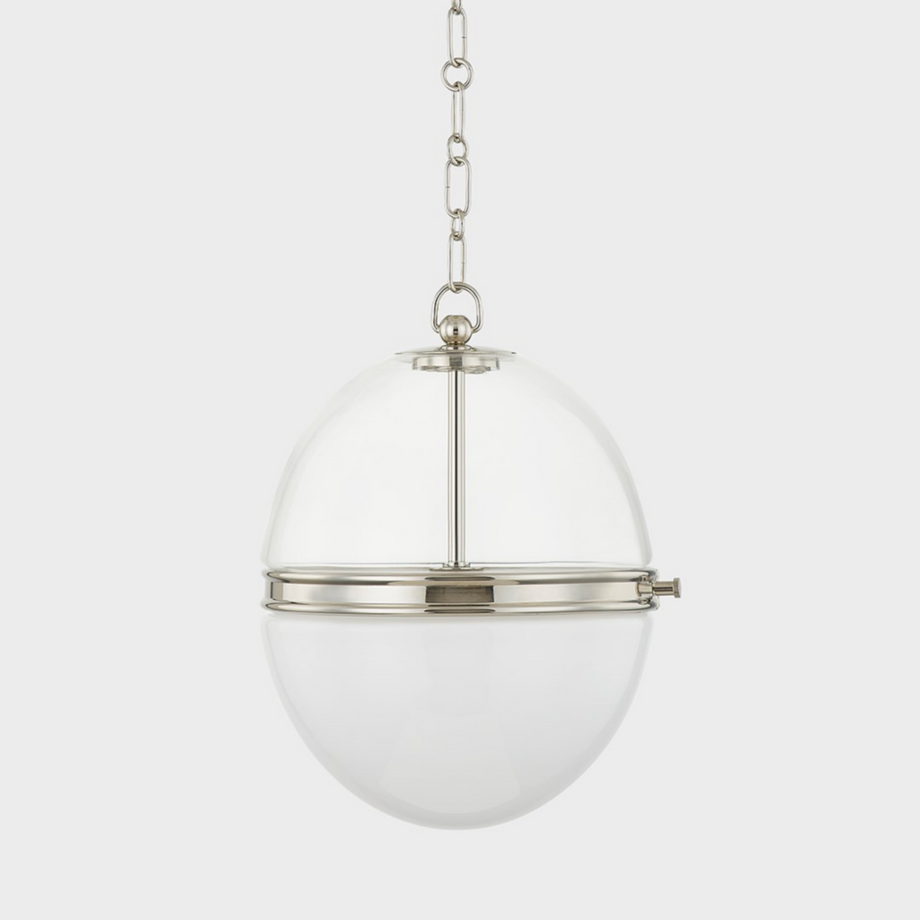 Donnell Polished Nickel & Glass Sphere Pendant Light - The Well Appointed House